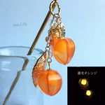 ＊透ける鬼灯の簪＊蓄光オレンジ