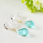【￥300】プチ ライトブルー ドロップ・樹脂ノンホールピアス