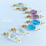大粒スワロスキーオーロラピアス /イヤリング