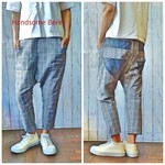 ☆再…販☆夏のサルエルパンツ～サッカー生地でグレンチェック～