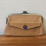 外ポッケがついた、本革ぺたんこ親子がま長財布