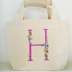 再販!!＊薄紫＊名前入りイニシャル刺繍バッグＳサイズ