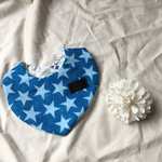8重ガーゼふわふわバンダナスタイ#デニムビッグスター&milk blue