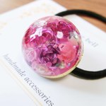 pink rose & butterfly in the iceヘアゴム　レジン