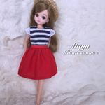 初夏のシンプルボーダートップス♡フリル付き♡リカちゃん