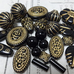 アンティーク風アクリルビーズセット（black ）