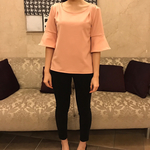 【FRILLED SLEEVE TOP】color:yellow size:Free 