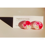 ピンク かすみ草ピアス