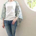 着るストール☆haori・チュールニット・ペールグリーン
