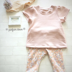 スモーキーピンクのキレイめシンプルTシャツ(100size)