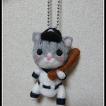 ＊野球ねこちゃんボールチェーン　＊
