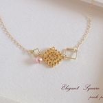 【pink淡水パール】◇elegant スクエア◇*ネックレス