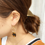 No.S366 べっ甲とリングの大人ピアス