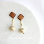 wood×pearl earring③