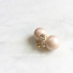 2way star&pink pearl earring