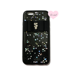 ★New!特別価格★iPhone7★ハートグリッター×ビジューリボン  ソフトケース