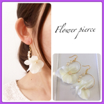   紫陽花♡フラワーフープピアス♡ノンホールピアス