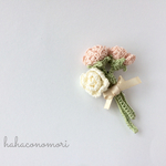 レース糸♡バラの花束のブローチ