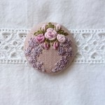 バラの刺繍  ヘアゴム  ブローチに変更可能です。