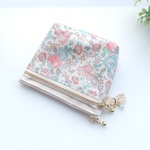 新作　LIBERTY&帆布ラミネート   Felicite　フェリシテ　49OR　ビニコのＷファスナー・内ポケット・マチ付ポーチ　【wnm12-01】◆カードポーチ・お財布・小物入れに♪