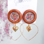 wood flower bouquet ＊ ピアス/イヤリング