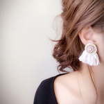 再販15♡ミックスカラー♡ビーズ刺繍のフリンジピアス