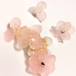 本物の花 紫陽花の片耳イヤーカフ ピンク