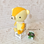 sale中＊送料無料＊felt bear＊フェルトベア＊クリームイエロー 