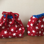 お弁当袋&コップ袋★星柄★レッド