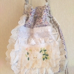 おやすみ刺繍羊刺繍のきんちゃくショルダーバッグ(2way)