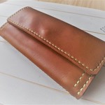 ＊最終値下げ＊きまぐれ＊オイルレザーの長財布2＊キャメル×ナチュラル＊手縫い＊ロングウォレット＊