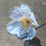 創作花簪 ー風に揺れる青い花ー