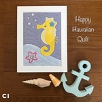 幸せのタツノオトシゴのハワイアンキルト2L判フレーム　ｃ1