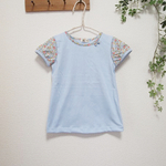 リバティベッツィアンのパフ袖Tシャツブルー＊サイズオーダー