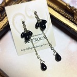 【送料無料】ブラックドロップピアス 
