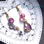 連なるシャボン玉のピアス・ノンホールピアス
