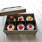 ケーキマグネット6種SET【グレー箱】☆フェルトケーキ