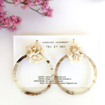 【 ピクニックベイビー 】white お花のマーブルフープ イヤーアクセサリー