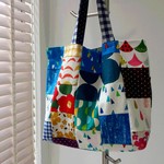 ★SALE☆187・北欧柄・カラフルパッチ・トートバッグ