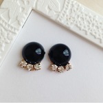 上品♡ブラック×クリスタルビジューピアス  [イヤリング可]上品♡ブラック×クリスタルビジューピアス[イヤリング可]上品♡ブラック×クリスタルビジューピアス[イヤリング可]上品♡ブピアス(イヤリング)