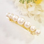 Simple＊大粒コットンパールのバレッタ