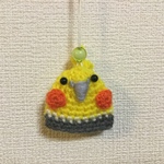 オカメインコちゃん キーホルダー（黄グレー色）
