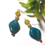 1点物300円☆お花(イエロー)☆アクリルビーズのピアス/イヤリング
