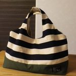 izumiizumi58様オーダー分　送料込　デイリーバッグ小　ボーダー×カーキ
