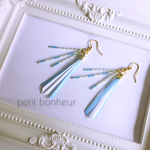 Rain  silverblue リボンタッセルピアス