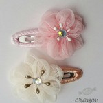 ”Crayon”2重レース花パッチン留め