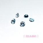 【スカイブルートパーズAAA】穴なしブリリアントカット　6mm　1個　ハンドメイド素材
