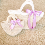 ホワイト×パープル♡親子バッグ♡リボン