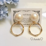 大ぶり  ヴィンテージ イヤリング/ゴールドリングピアス