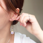 ladyなラベンダーカラーliquiddomeピアス